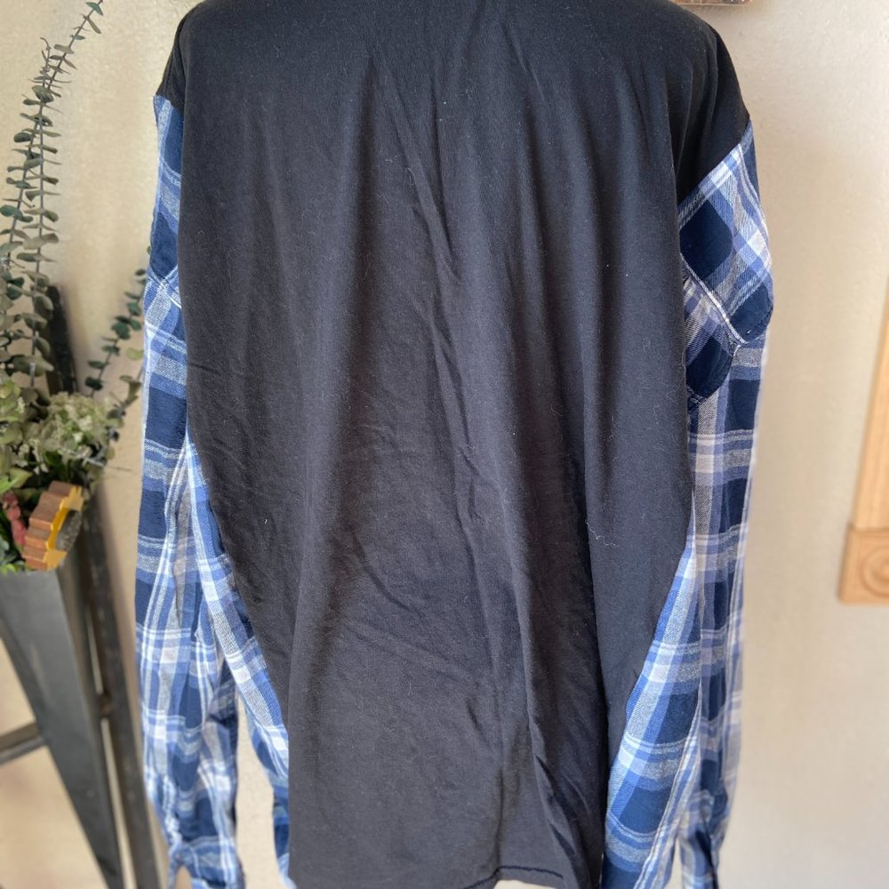 🔥SOLD🔥 Marvel Classic X-Men Handmade Refashioned Upcycled Plaid Flannel ~L/XL - Picture 3 of 4